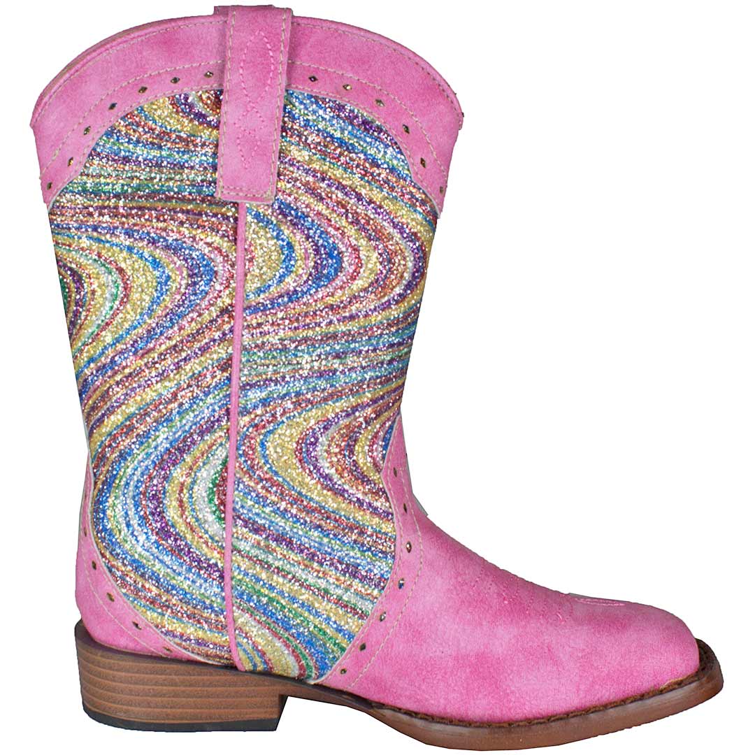 Roper Girls' Swirly Glitter Shaft Cowgirl Boots - Image 3