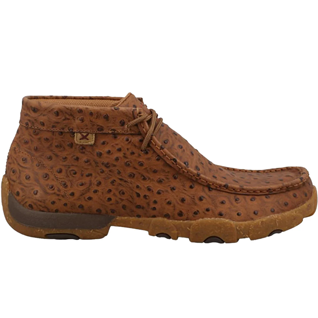 Twisted X Men's Cognac Ostrich Print Chukka Driving Mocs - Image 3