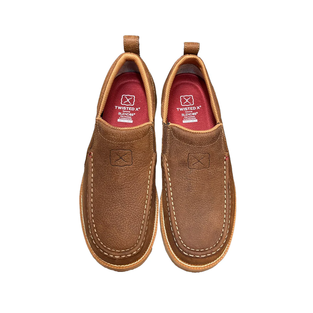 Twisted X Men's Tawny Brown Cell Stretch Wedge Driving Moc Shoes - Image 4